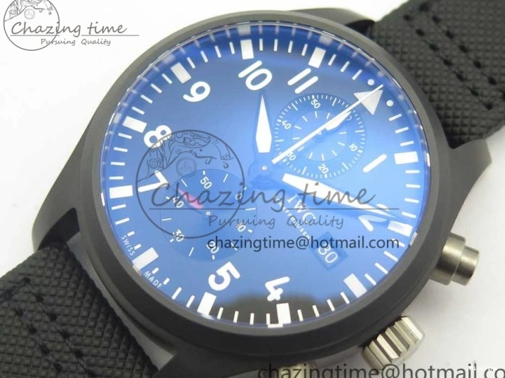 MIROTIME 0401 Modern PILOT IW389001 ZF 1:1 Best Edition Ceramic Case Black Dial on Nylon Strap A7750 (Same Function As Genuine) 7158